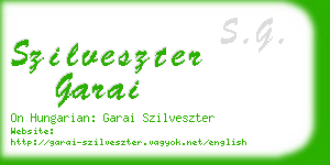 szilveszter garai business card